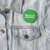 Badge Rond 5 Cm Ithaque est Gorges (En situation)
