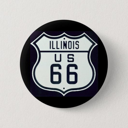 Badge Rond 5 Cm Itinéraire 66 l'Illinois (Devant)