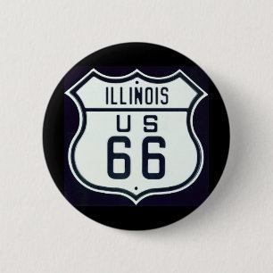 Badge Rond 5 Cm Itinéraire 66 l'Illinois