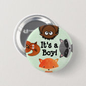 Badge Rond 5 Cm It's a Boy Birth Announcement Button (Devant & derrière)