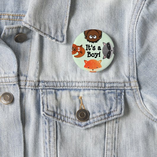 Badge Rond 5 Cm It's a Boy Birth Announcement Button (En situation)
