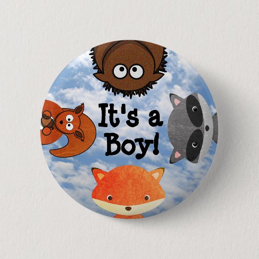 Badge Rond 5 Cm It's a Boy Birth Announcement Button (Devant)