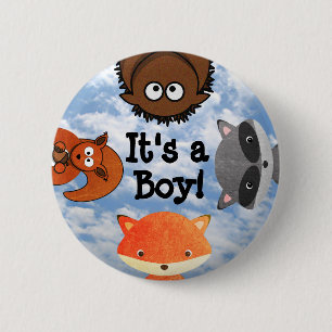Badge Rond 5 Cm It's a Boy Birth Announcement Button