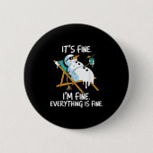 Badge Rond 5 Cm It's Fine I'm Fine Melting Snowman Summer Christma (Devant)