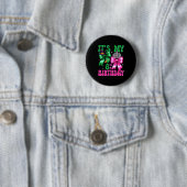 Badge Rond 5 Cm It's My 8th Birthday Witch Nk And Green Bow Croche (En situation)