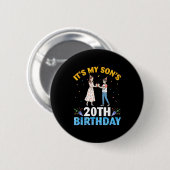 Badge Rond 5 Cm It's My Son's 20th Birthday Happy 20 Years Old Boy (Devant & derrière)