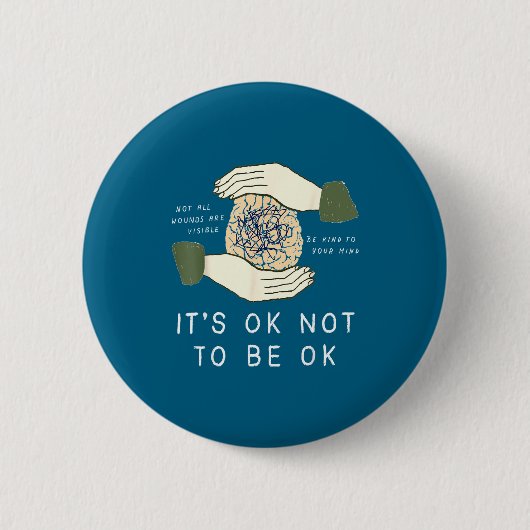 Badge Rond 5 Cm Its Ok To Not Be Ok Suicide Prevention Awareness B (Devant)