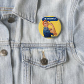 Badge Rond 5 Cm I've Been Vaccinated Rosie the Riveter (En situation)