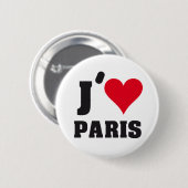 BADGE ROND 5 CM J´AIME PARIS (Devant & derrière)