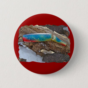 Badge Rond 5 Cm J & H "WIG LIT" Vintage de leurres d'eau salée
