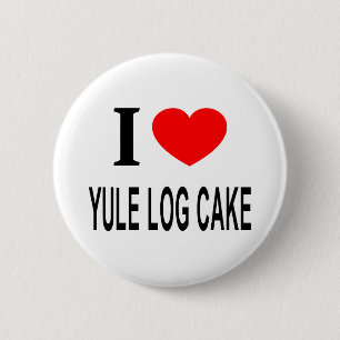 BADGE ROND 5 CM J'❤️ LE GÂTEAU DE BOIS DE NOËL J'AIME LE GÂTEAU DE