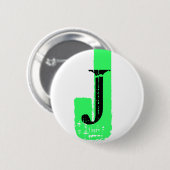 Badge Rond 5 Cm J Monogram - Bouton personnalisable (Devant & derrière)
