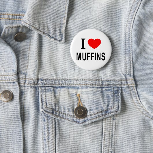 BADGE ROND 5 CM J'❤️ MUFFINS J'AIME LES MUFFINS J'AIME LES MUFFINS (En situation)