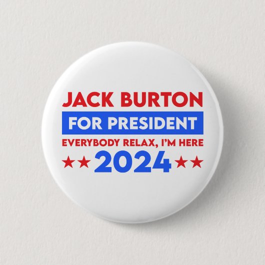 Badge Rond 5 Cm Jack Burton Pour Président 2024 (Devant)