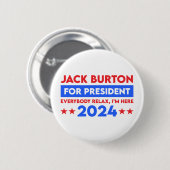 Badge Rond 5 Cm Jack Burton Pour Président 2024 (Devant & derrière)