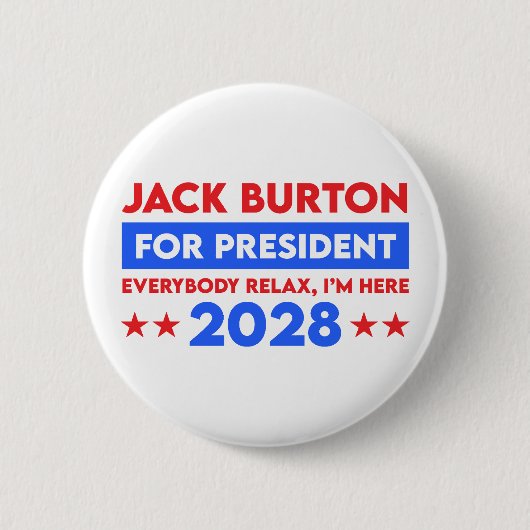 Badge Rond 5 Cm Jack Burton Pour Président 2028 (Devant)