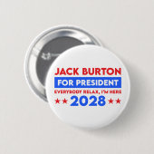 Badge Rond 5 Cm Jack Burton Pour Président 2028 (Devant & derrière)