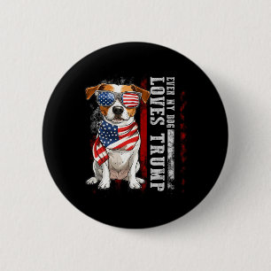 Badge Rond 5 Cm Jack Russell Terrier Même Mon Chien Aime Trump Drô
