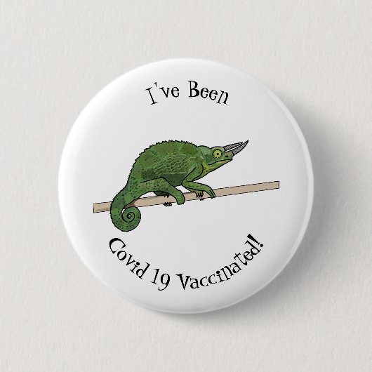 Badge Rond 5 Cm Jackson's chameleon cartoon illustration (Devant)