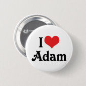 Badge Rond 5 Cm J'adore Adam (Devant & derrière)