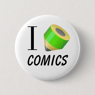 Badge Rond 5 Cm J'adore dessiner des « bandes dessinées »