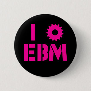 Badge Rond 5 Cm J'ADORE EBM Rose Chaud