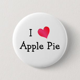 Badge Rond 5 Cm J'adore la tarte aux pommes
