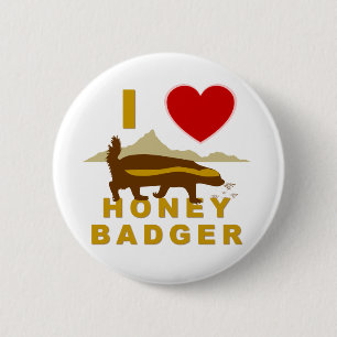BADGE ROND 5 CM J'ADORE LE BADGER DE HONEY