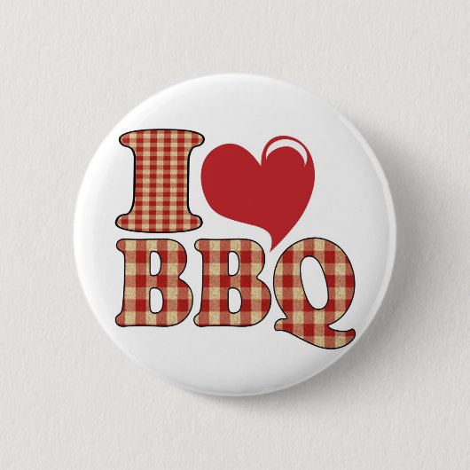 Badge Rond 5 Cm J'adore le barbecue (Devant)