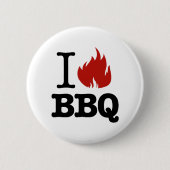 Badge Rond 5 Cm J'adore le barbecue (Devant)