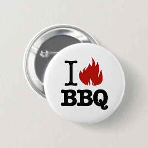 Badge Rond 5 Cm J'adore le barbecue