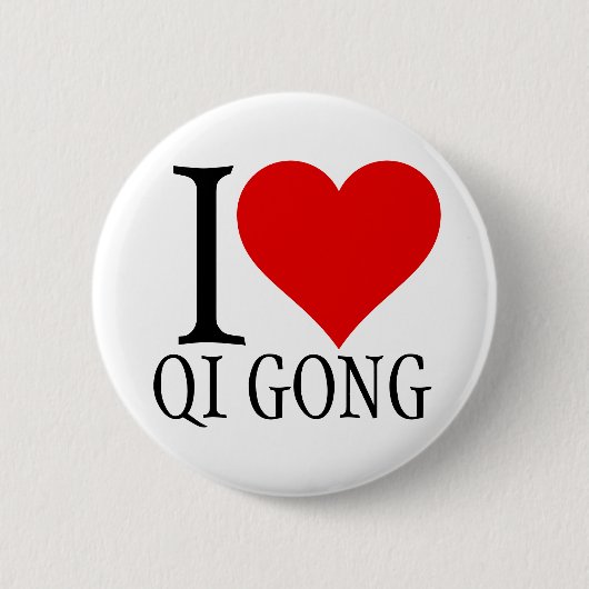 Badge Rond 5 Cm J'adore le bouton qi gong (Devant)