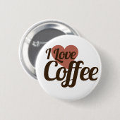 Badge Rond 5 Cm J'adore le café (Devant & derrière)
