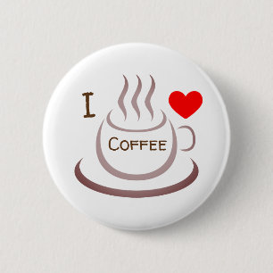 Badge Rond 5 Cm J'adore le café