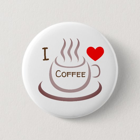 Badge Rond 5 Cm J'adore le café (Devant)