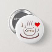 Badge Rond 5 Cm J'adore le café (Devant & derrière)