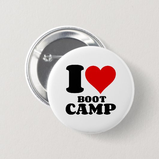 BADGE ROND 5 CM J'ADORE LE CAMP DE BOOT (Devant & derrière)