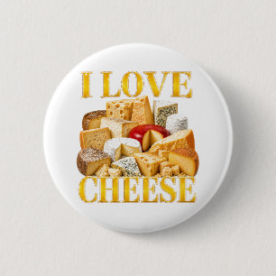 Badge Rond 5 Cm J'adore le fromage