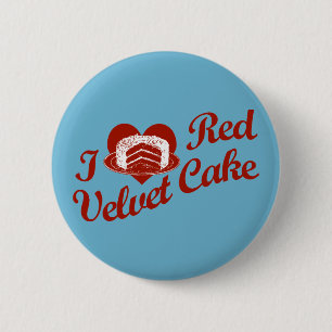 Badge Rond 5 Cm J'adore le gâteau Red Velvet