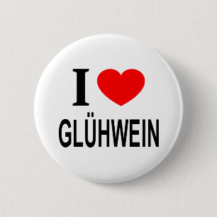 Badge Rond 5 Cm J'adore le GLÜHWEIN J'AIME LE GLÜHWEIN J'AI LE CŒU