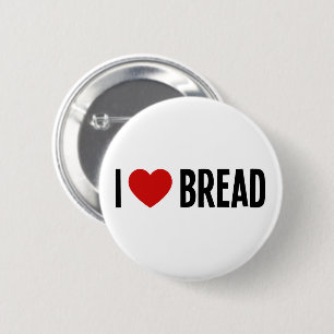 Badge Rond 5 Cm J'adore le pain • J'aime le pain Bouton rond