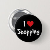 Badge Rond 5 Cm J'adore le shopping (Devant & derrière)
