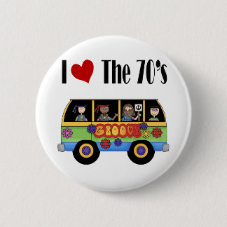 Badge Rond 5 Cm J'adore les années 70