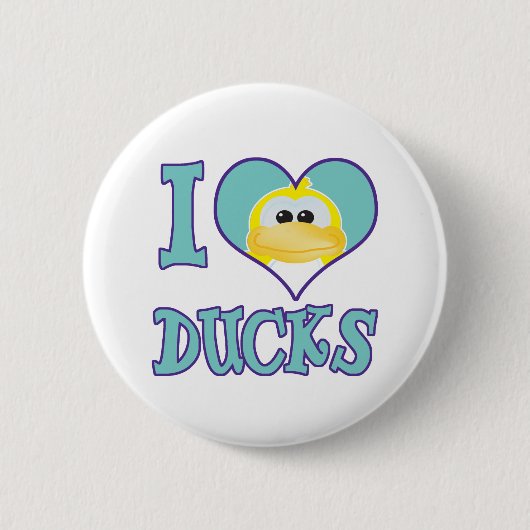 Badge Rond 5 Cm J'adore les canards (Devant)