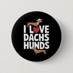 Badge Rond 5 Cm J'adore les dachshunds graphique amusant pour les