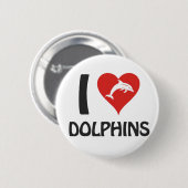 Badge Rond 5 Cm J'adore les dauphins (Devant & derrière)