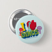 Badge Rond 5 Cm J'adore les dinos | Dino Ranch (Devant & derrière)