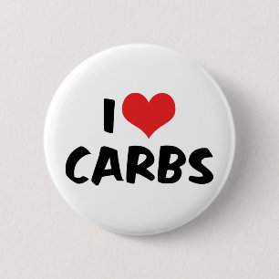 Badge Rond 5 Cm J'adore les glucides