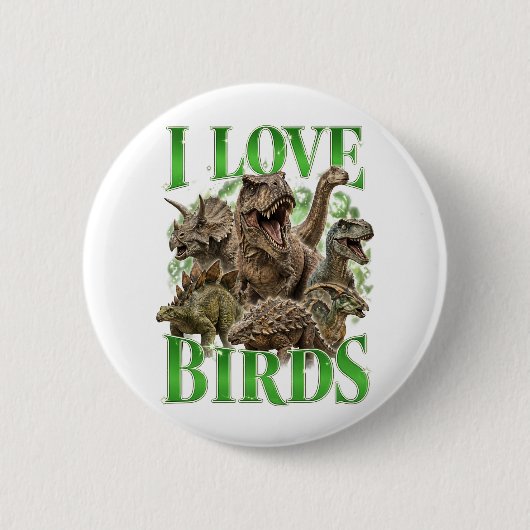 Badge Rond 5 Cm J'adore les oiseaux (Devant)