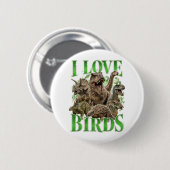 Badge Rond 5 Cm J'adore les oiseaux (Devant & derrière)